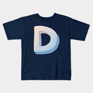 Vibrant Shadows: Blue-Orange Font Elegance Kids T-Shirt